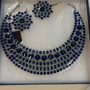 Elegant Blue and Silver Jewelry Set